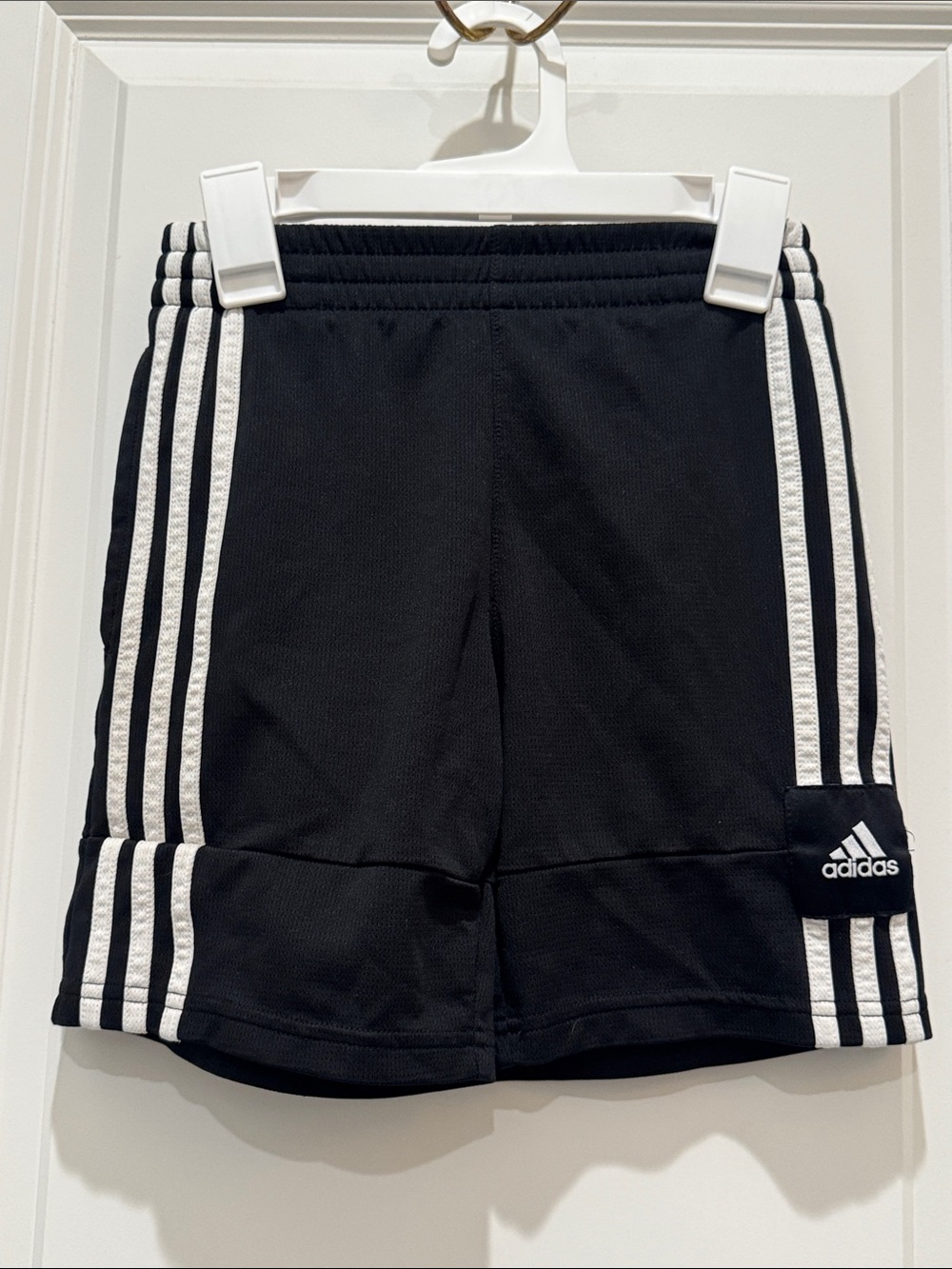 adidas Black Shorts with White Stripes